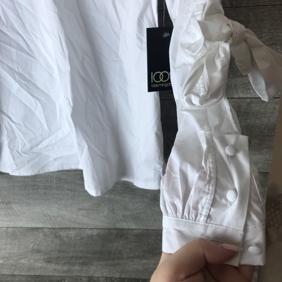 Alpha Omega Bow Sleeve tie top blouse - Picture 3 of 5